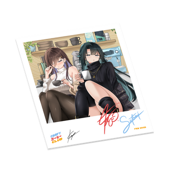 SR COMFY COFFEE SATOMI+FLOR Polaroid Sticker