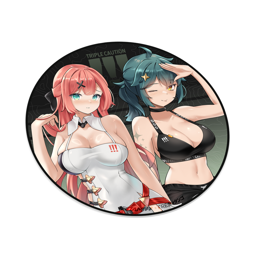 TRIPLE CAUTION ARIA + AMIA Circle Sticker